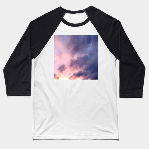 Purple Stormy Sky Photo Baseball T-Shirt by EdenLiving